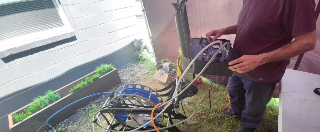 Triton Plumbing performs a camera inspection to check on sewer pipe lining options