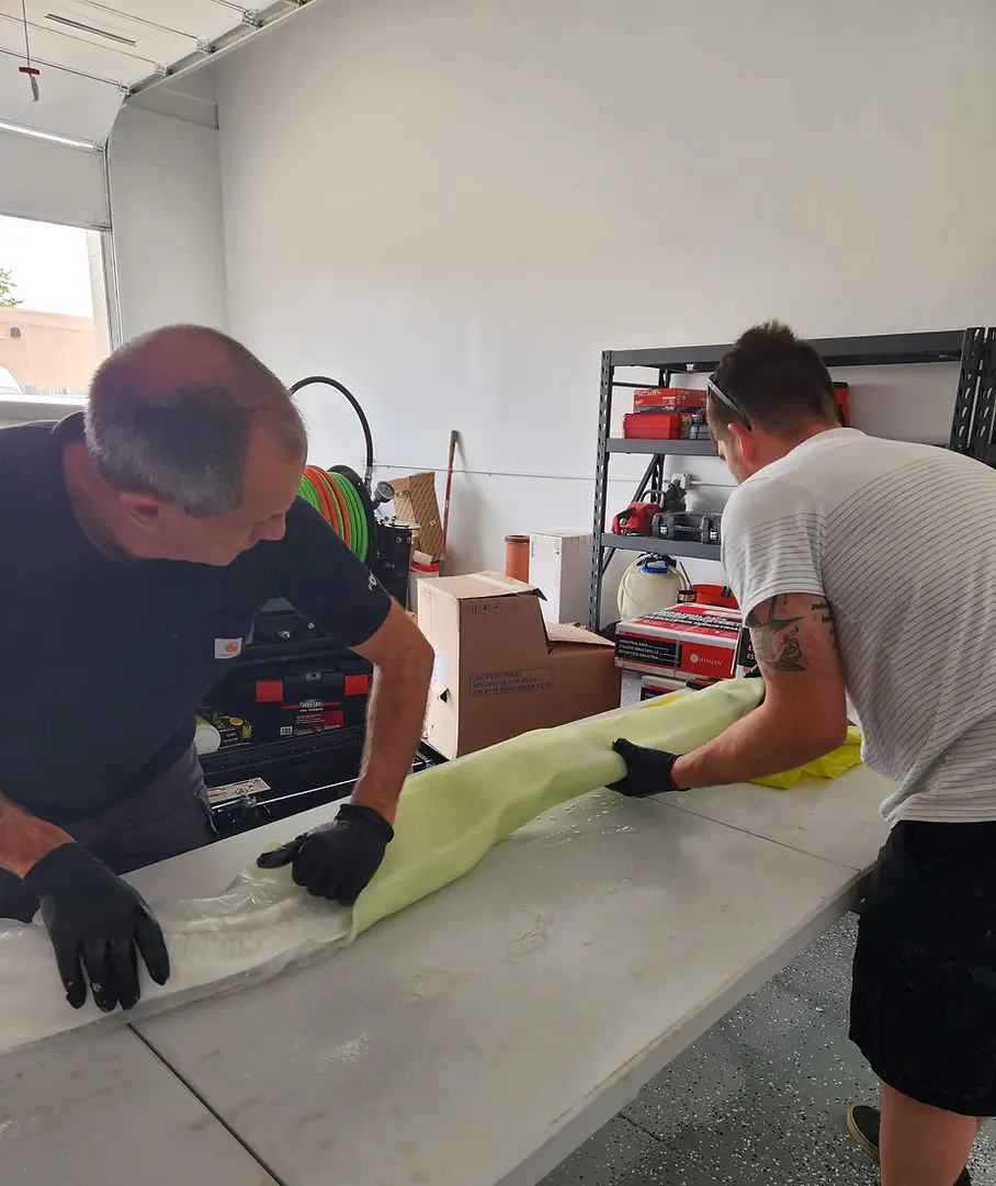 The Triton Plumbing team prepare sewer pipe lining